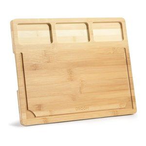 Oridom Bamboo Cutting Board with 3 Built-in Compartments & Juice Groove - New